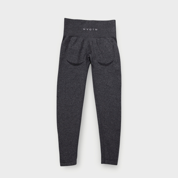 NVGTN Heather Charcoal Gray Seamless Athletic Workout Leggings Size Small - Picture 3 of 5